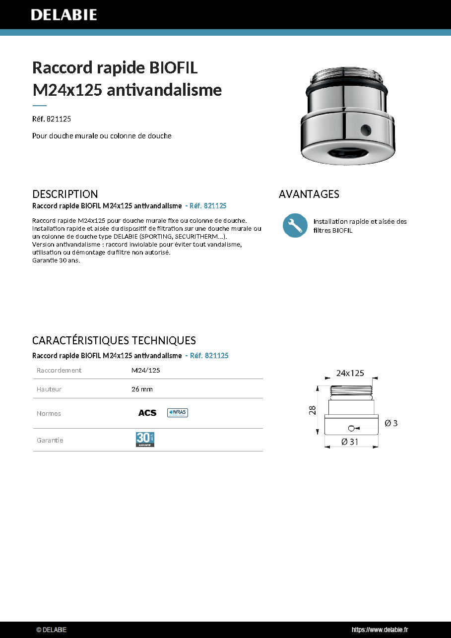 Fiche technique fournisseur
