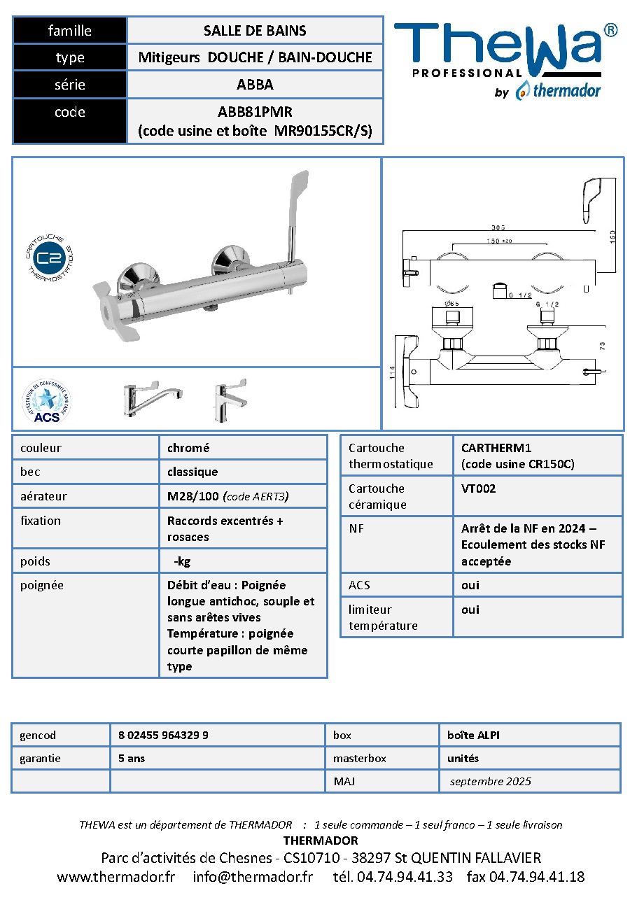 Fiche technique fournisseur
