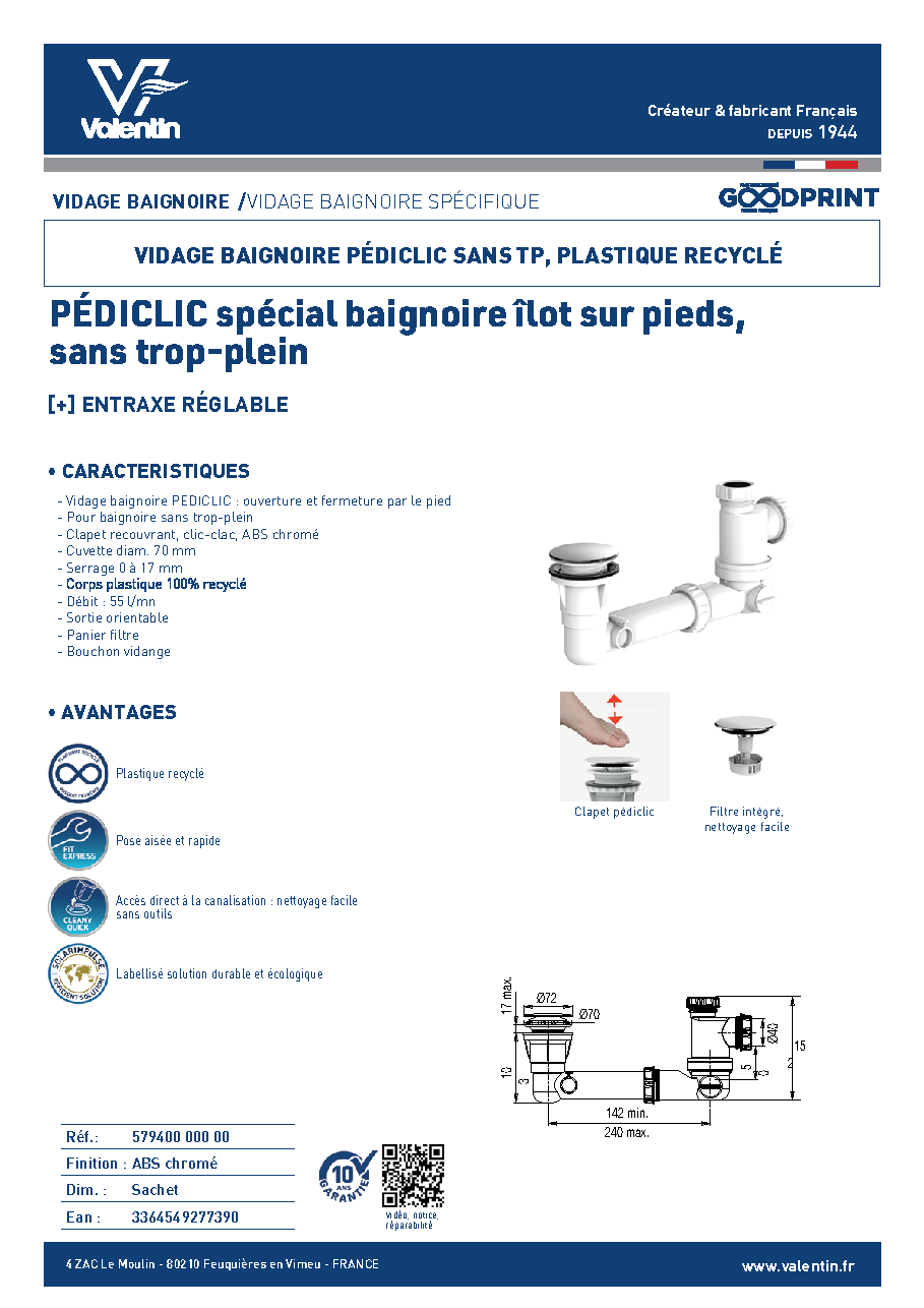 Fiche technique fournisseur