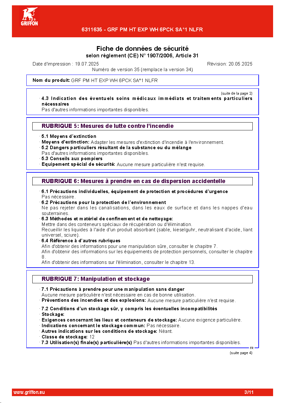 Fiche technique fournisseur