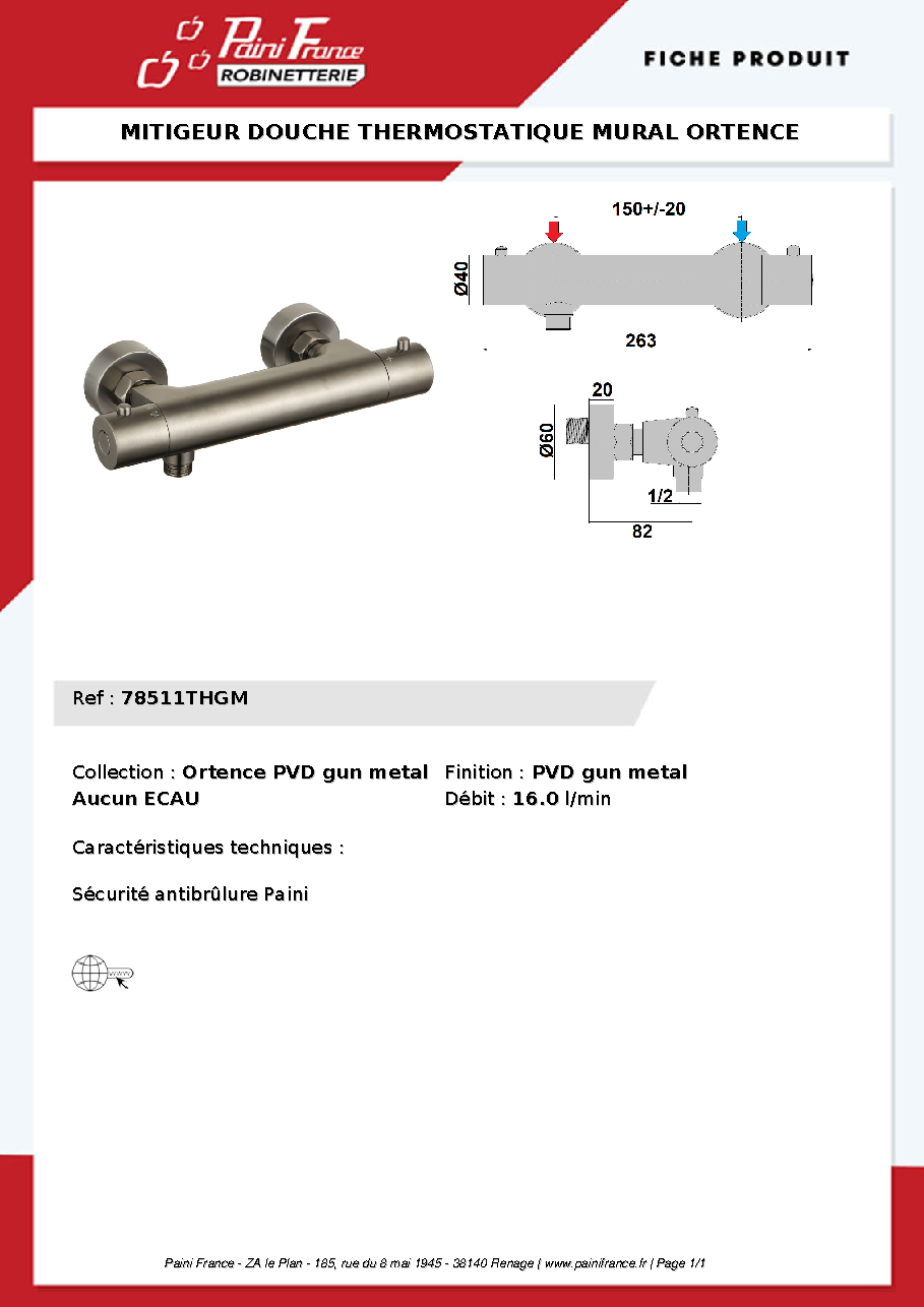 Fiche technique fournisseur