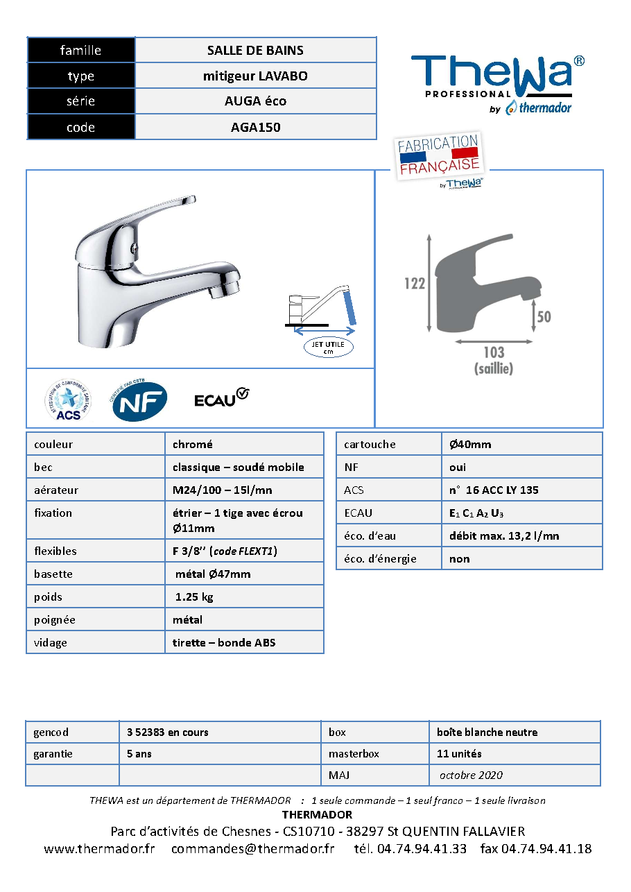 Fiche technique fournisseur