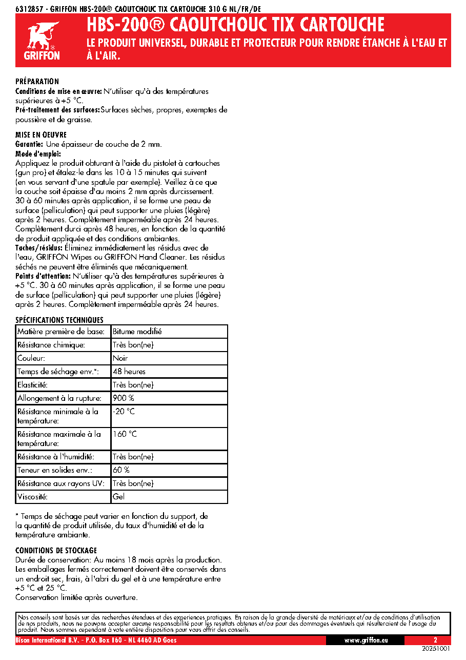 Fiche technique fournisseur