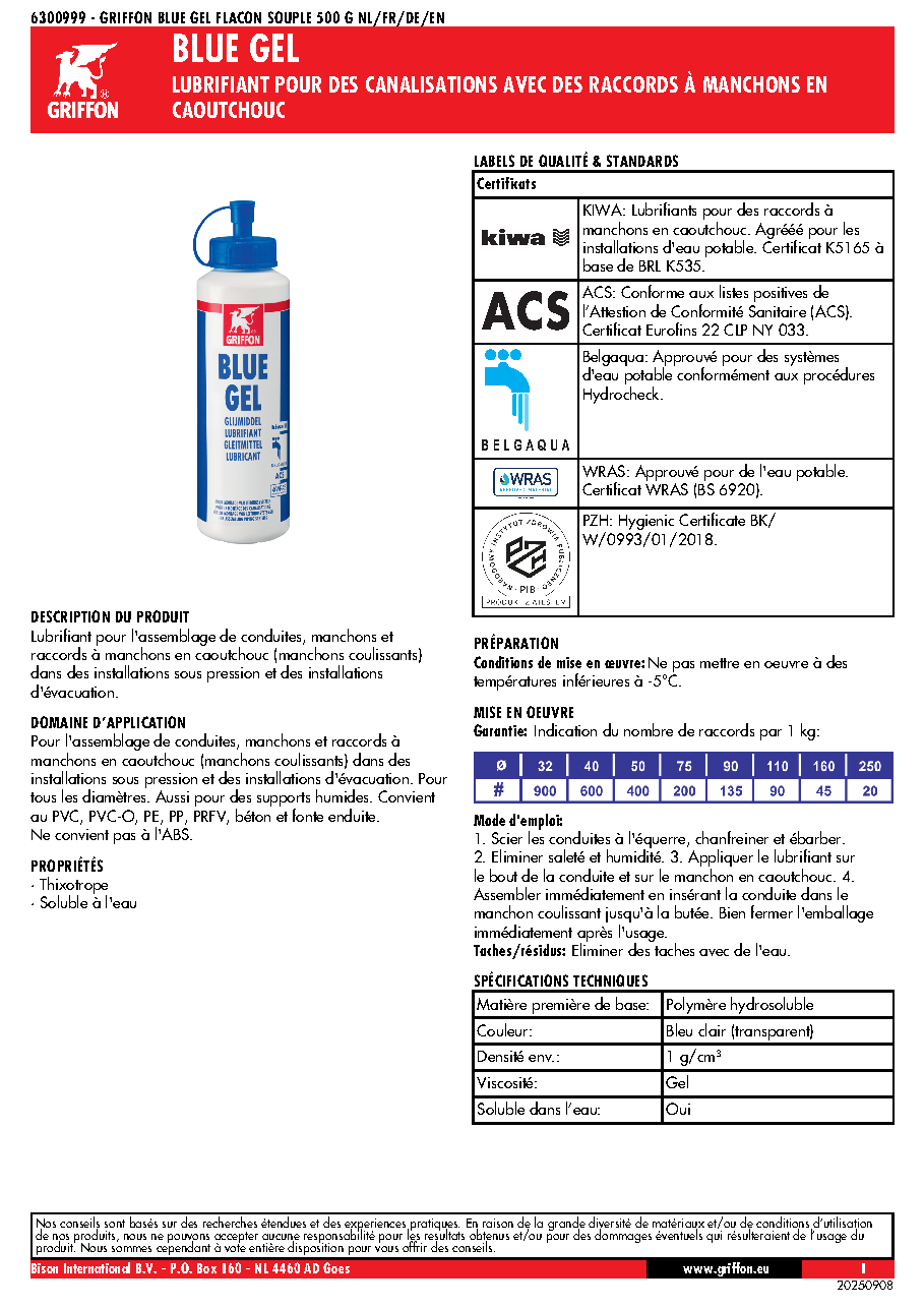 Fiche technique fournisseur