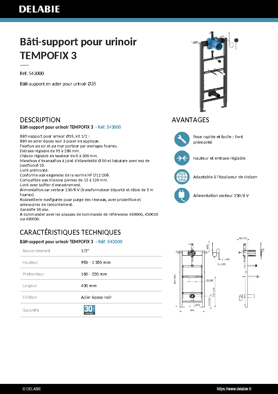 Fiche technique fournisseur