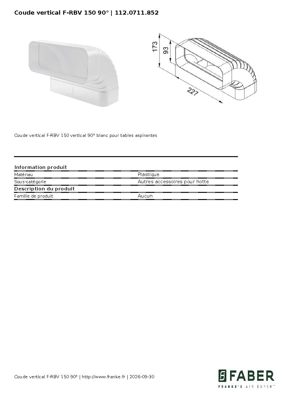 Fiche technique fournisseur