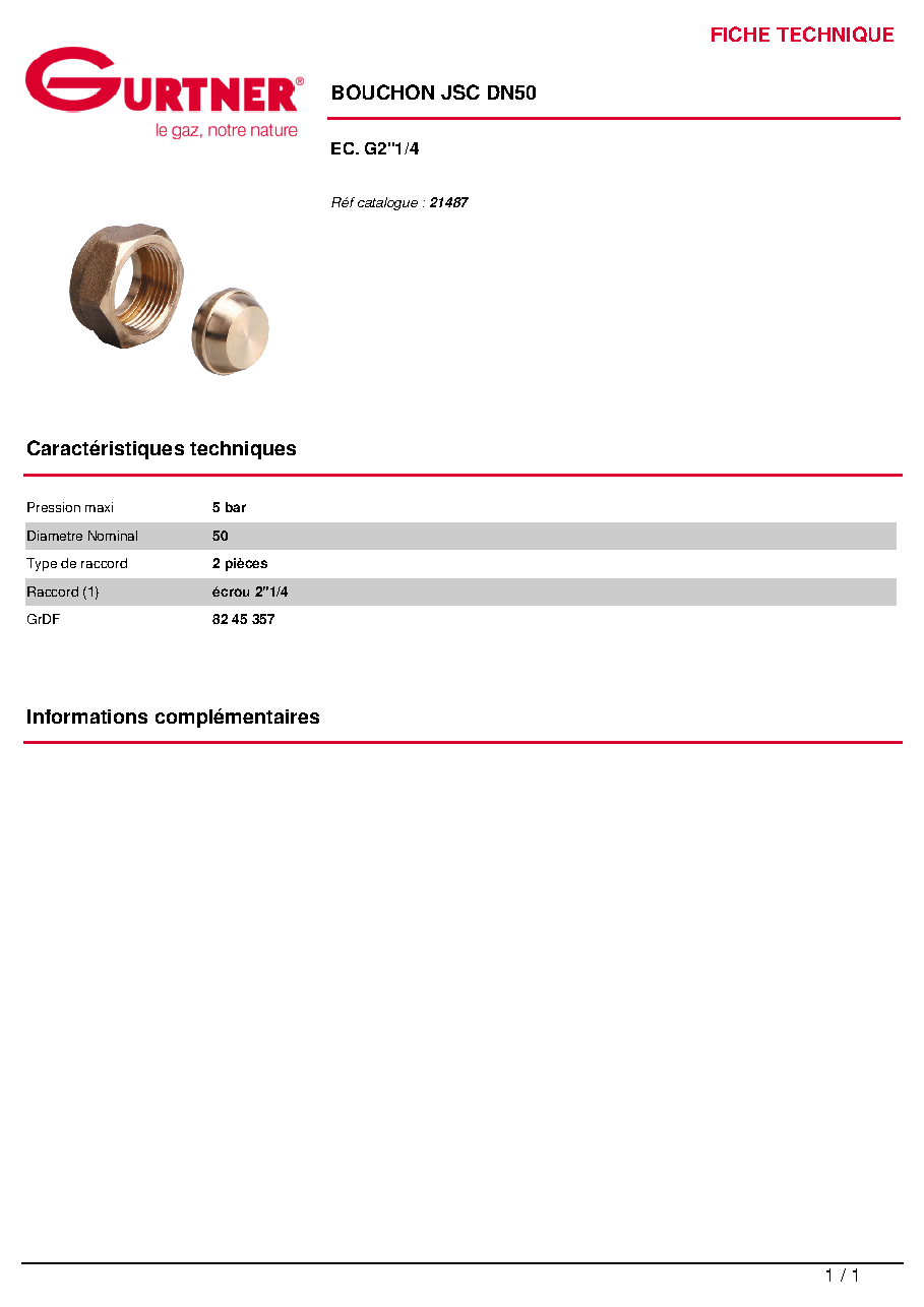 Fiche technique fournisseur