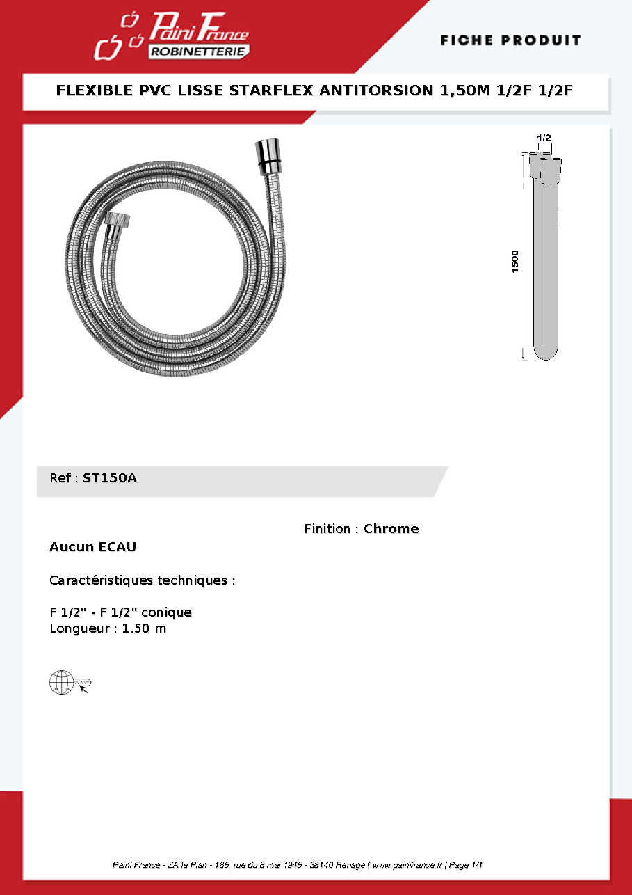 Fiche technique fournisseur