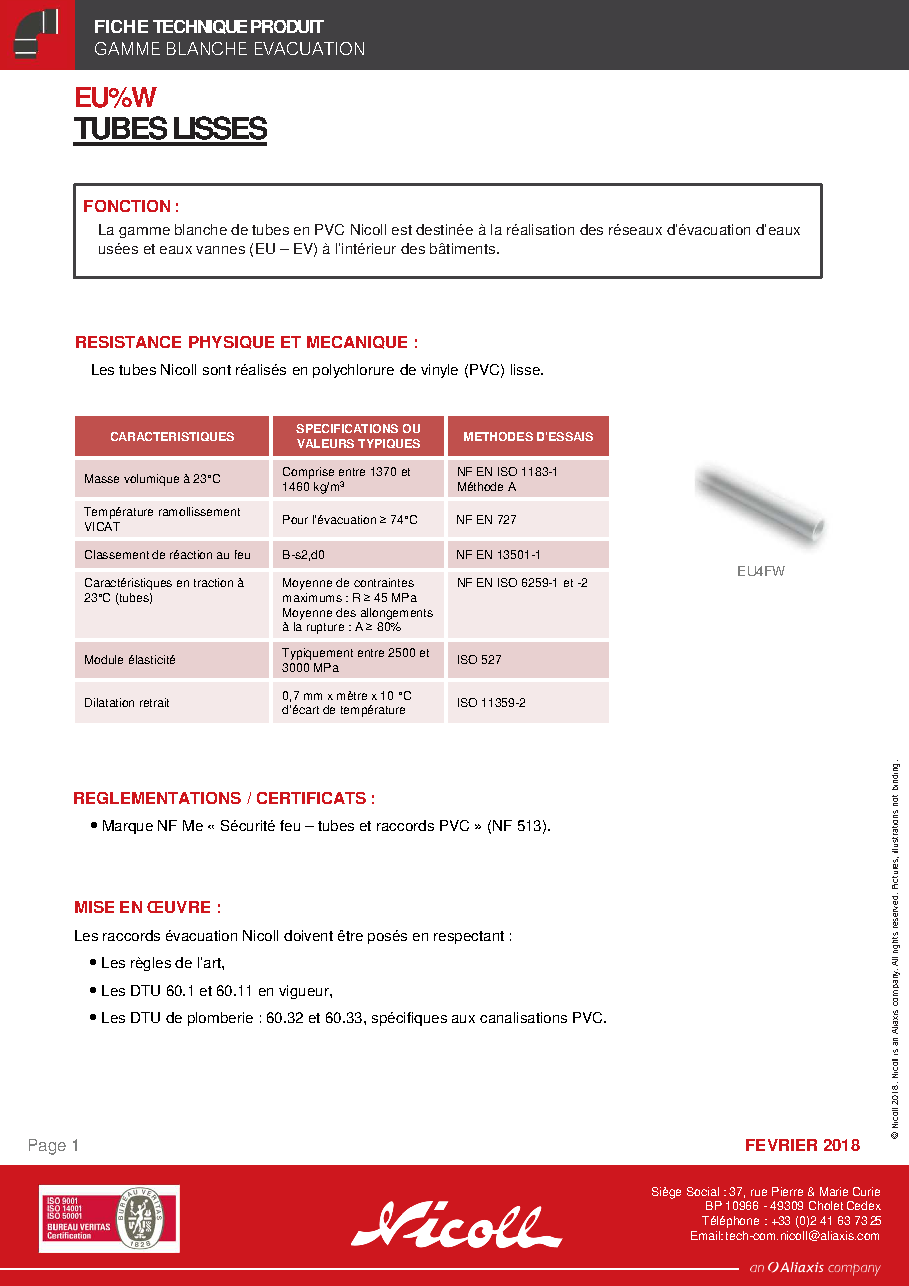 Fiche technique fournisseur