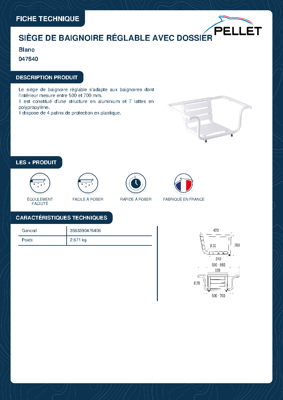 Fiche technique fournisseur