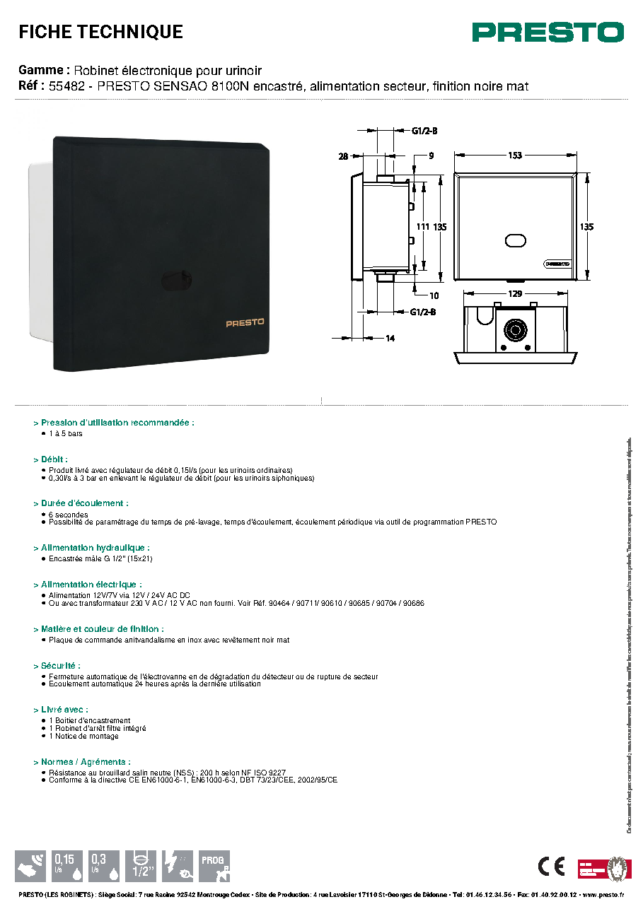 Fiche technique fournisseur