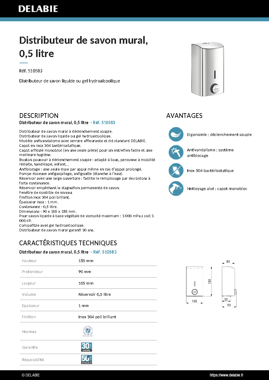 Fiche technique fournisseur