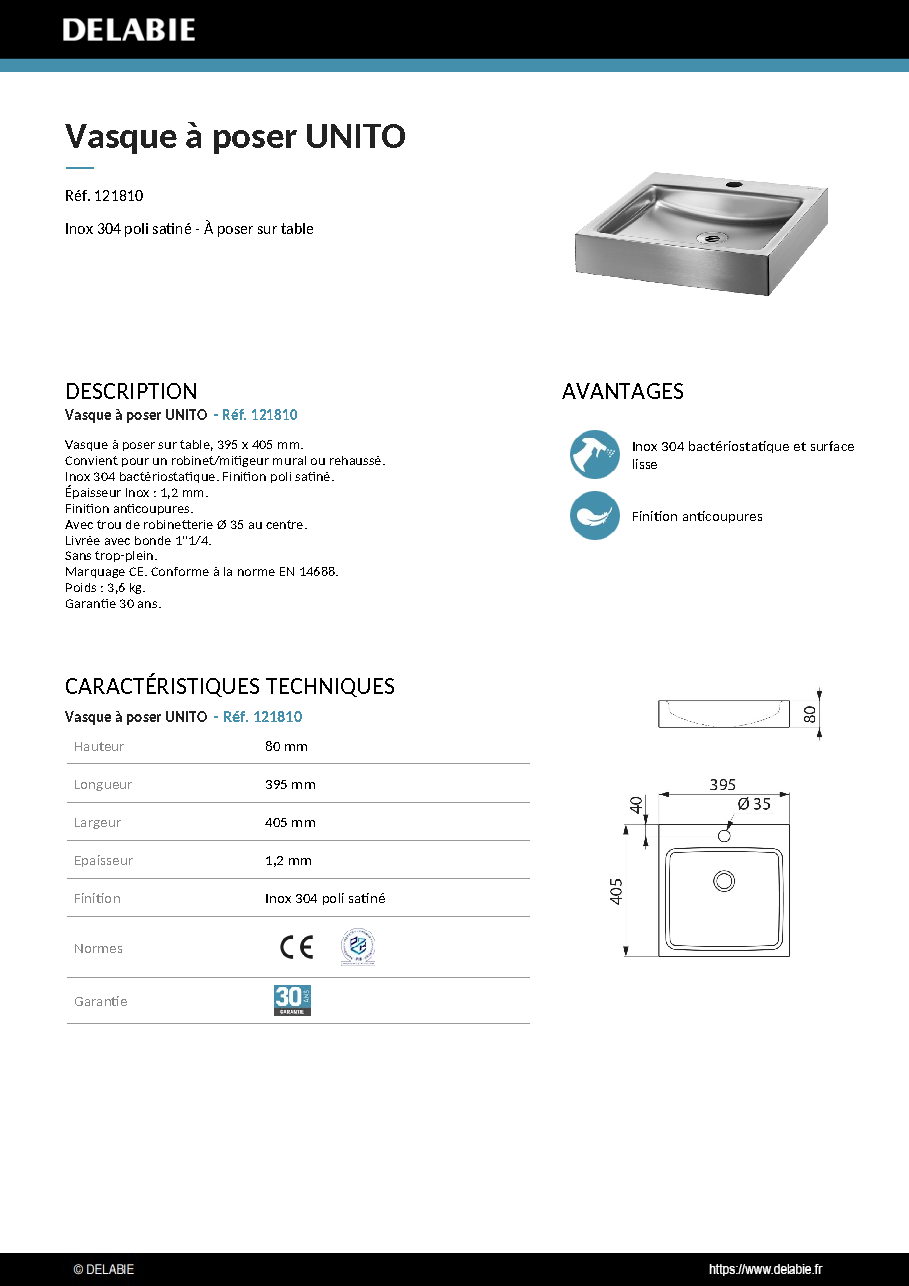 Fiche technique fournisseur