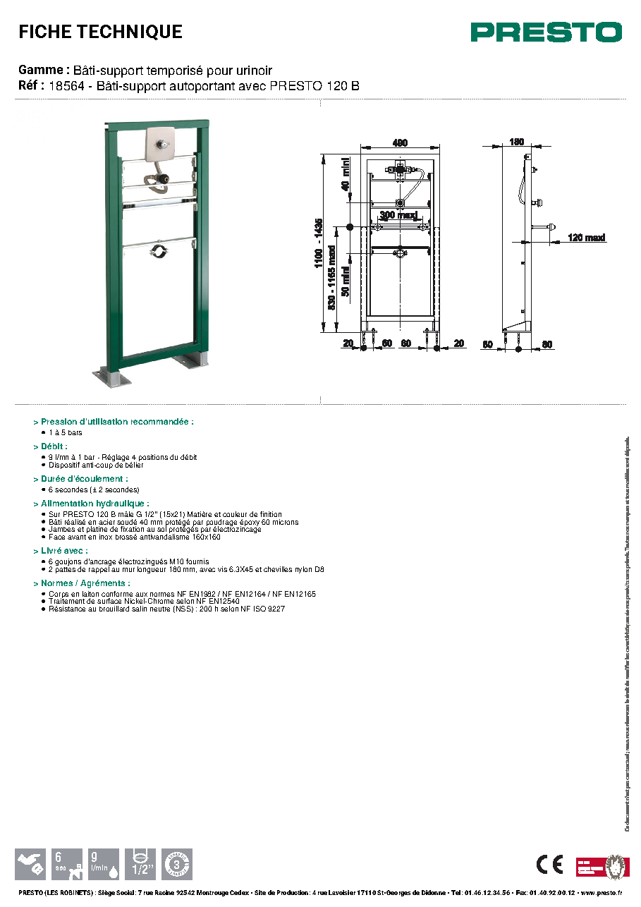 Fiche technique fournisseur