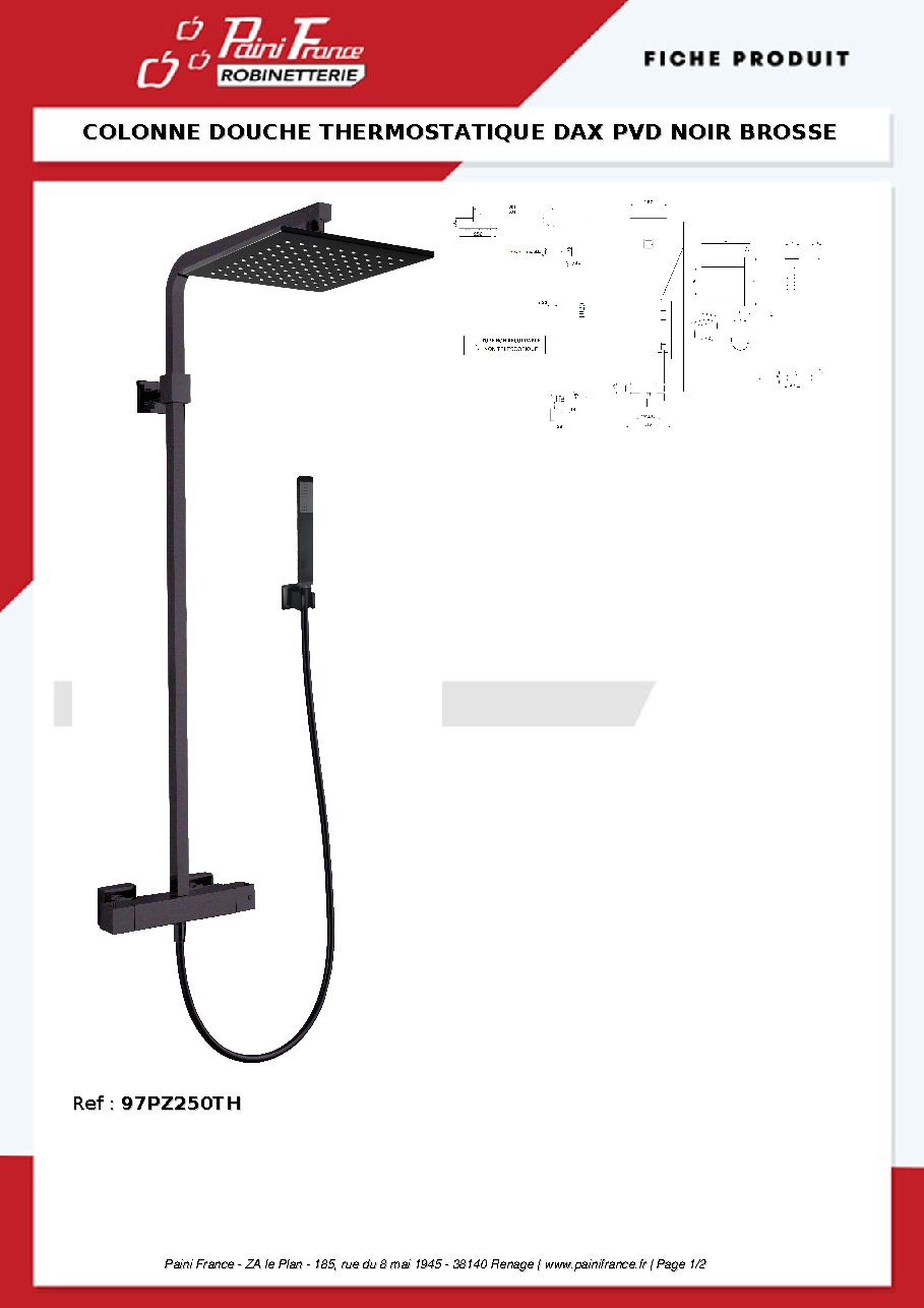 Fiche technique fournisseur