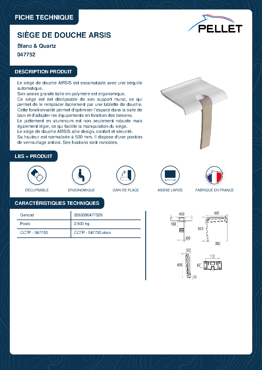 Fiche technique fournisseur