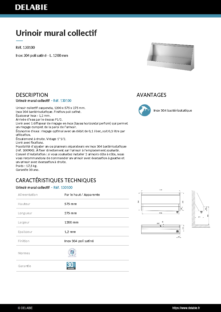 Fiche technique fournisseur