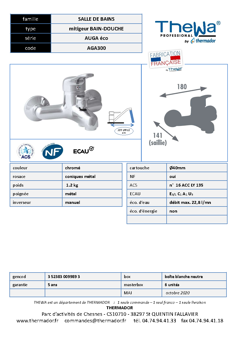 Fiche technique fournisseur