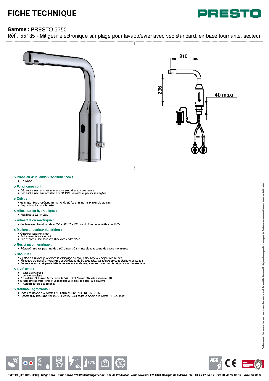 Fiche technique fournisseur
