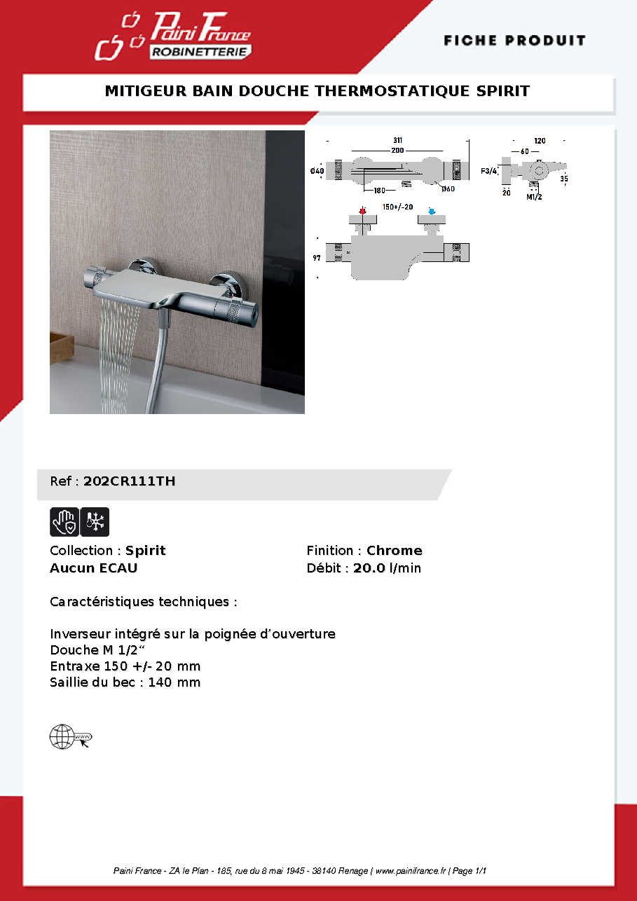 Fiche technique fournisseur