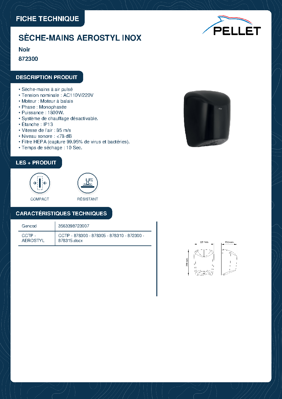 Fiche technique fournisseur