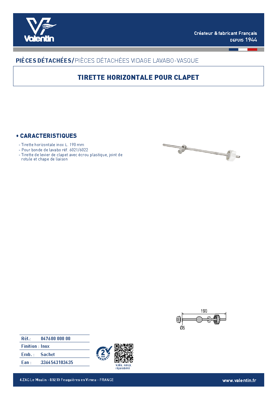 Fiche technique fournisseur