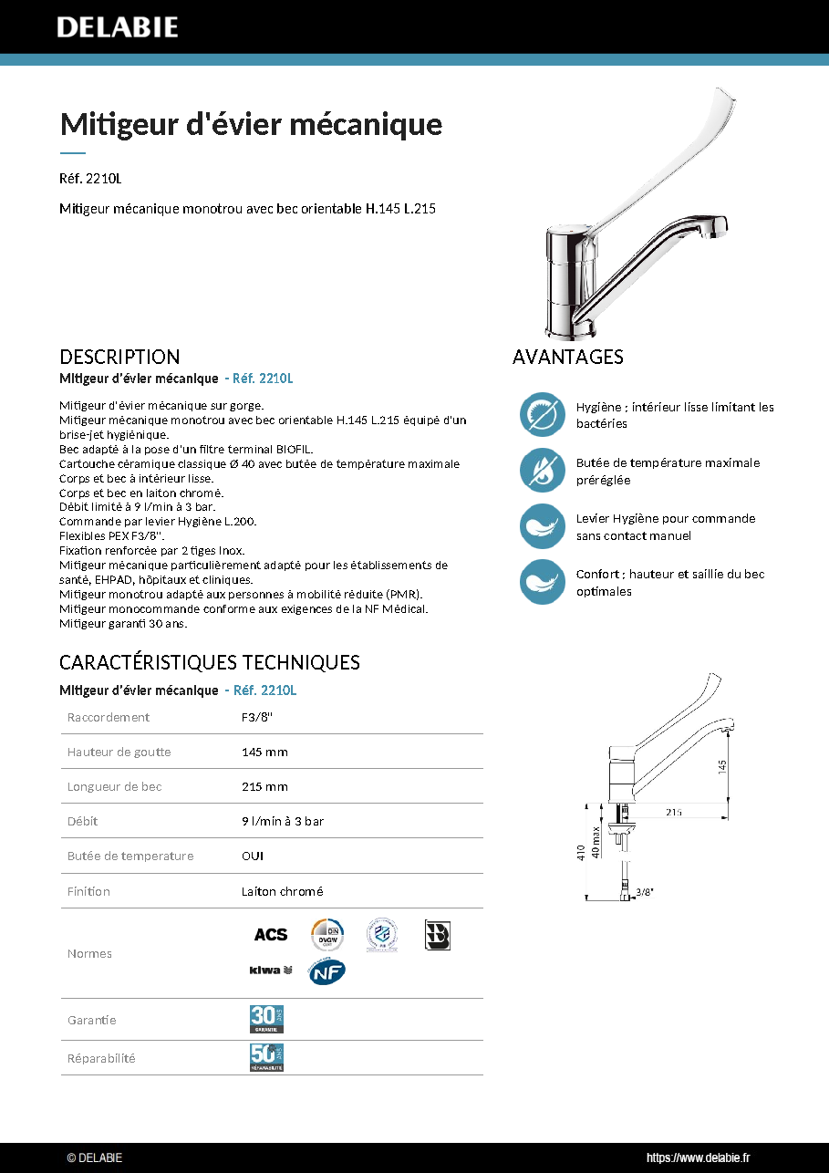 Fiche technique fournisseur
