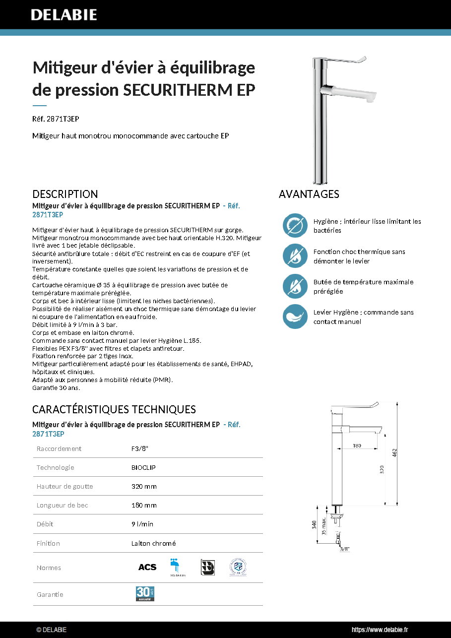 Fiche technique fournisseur