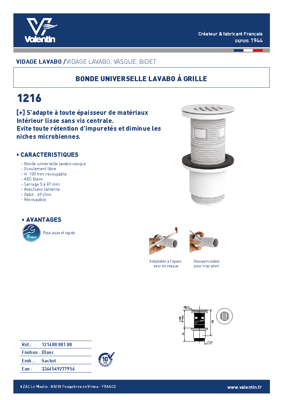 Fiche technique fournisseur
