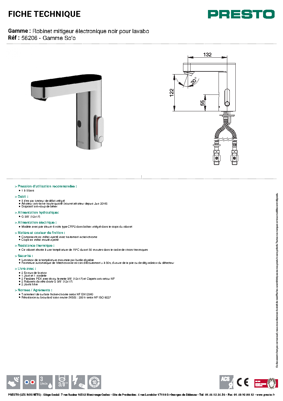 Fiche technique fournisseur