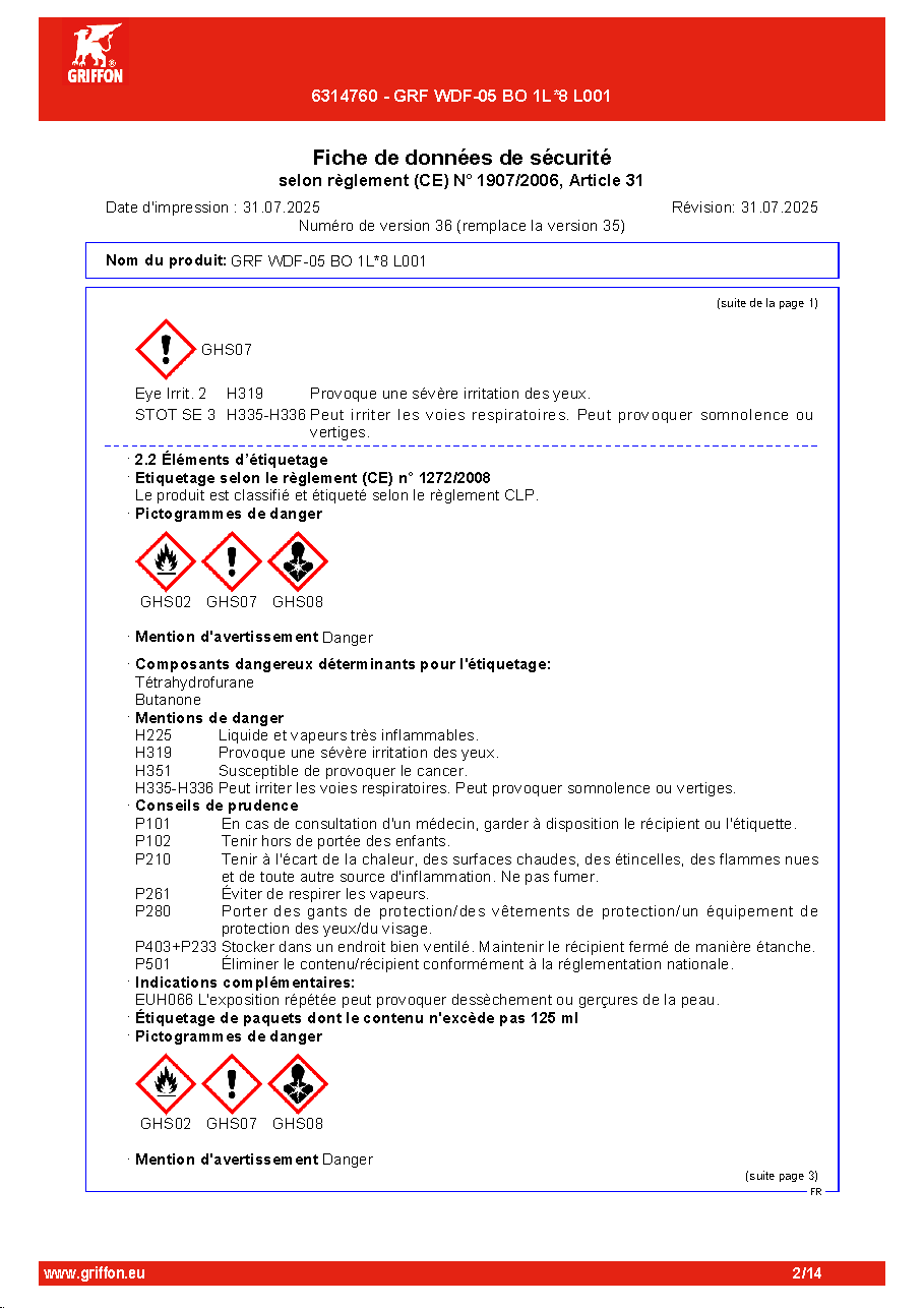 Fiche technique fournisseur