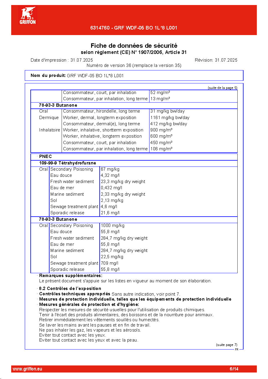 Fiche technique fournisseur