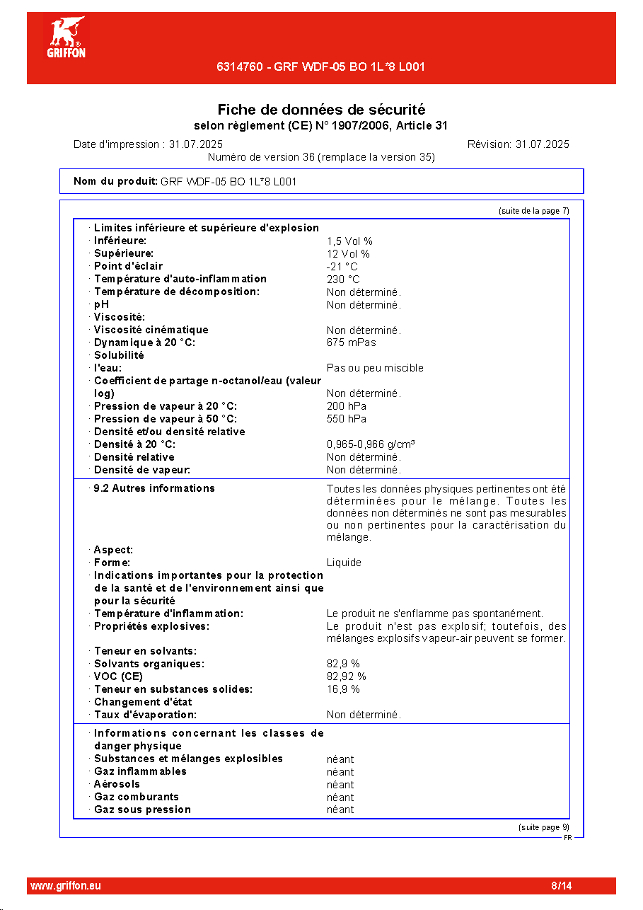Fiche technique fournisseur