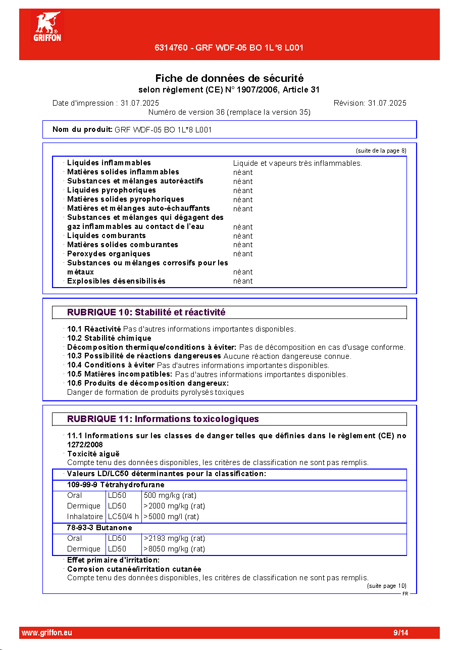 Fiche technique fournisseur