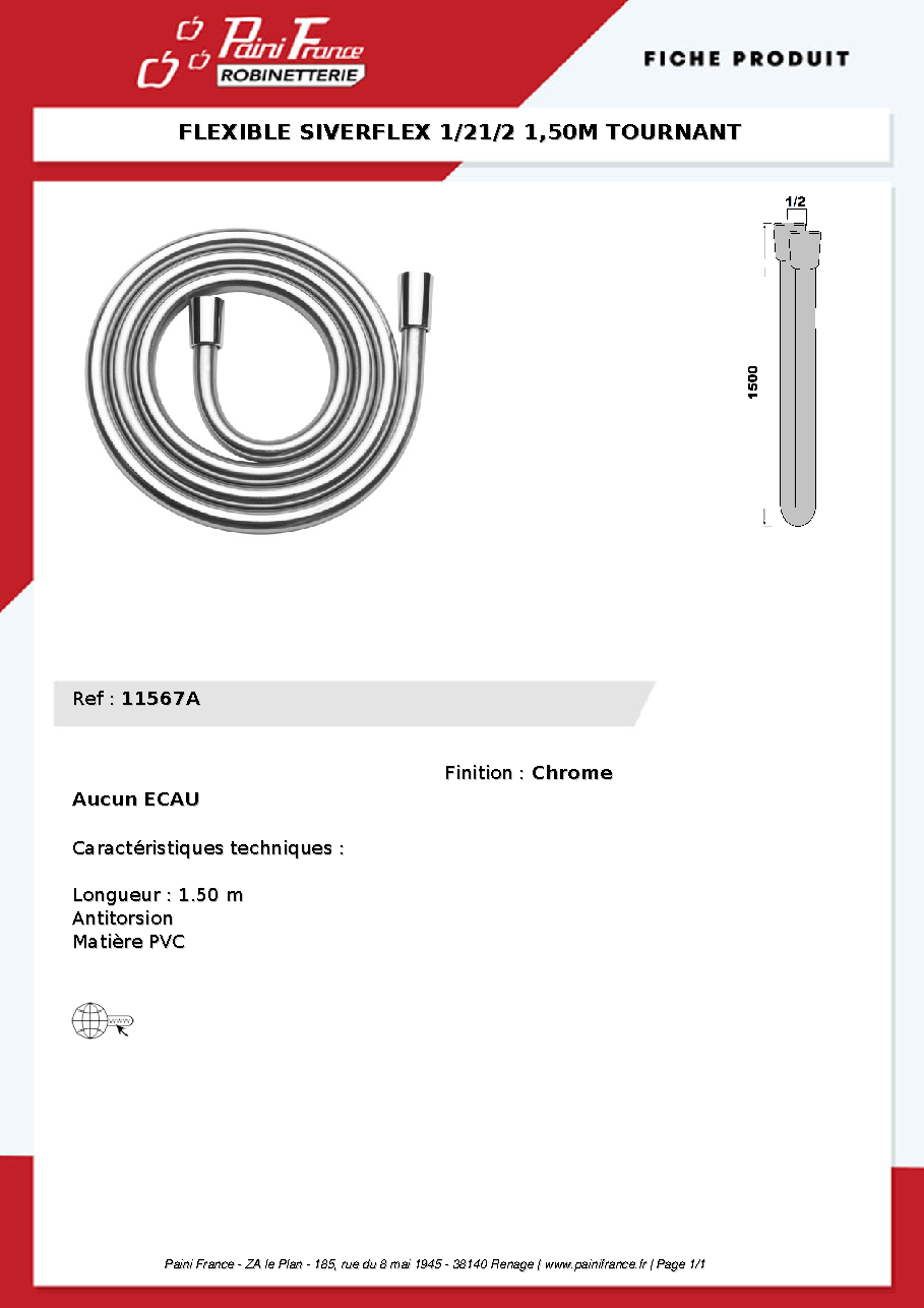 Fiche technique fournisseur