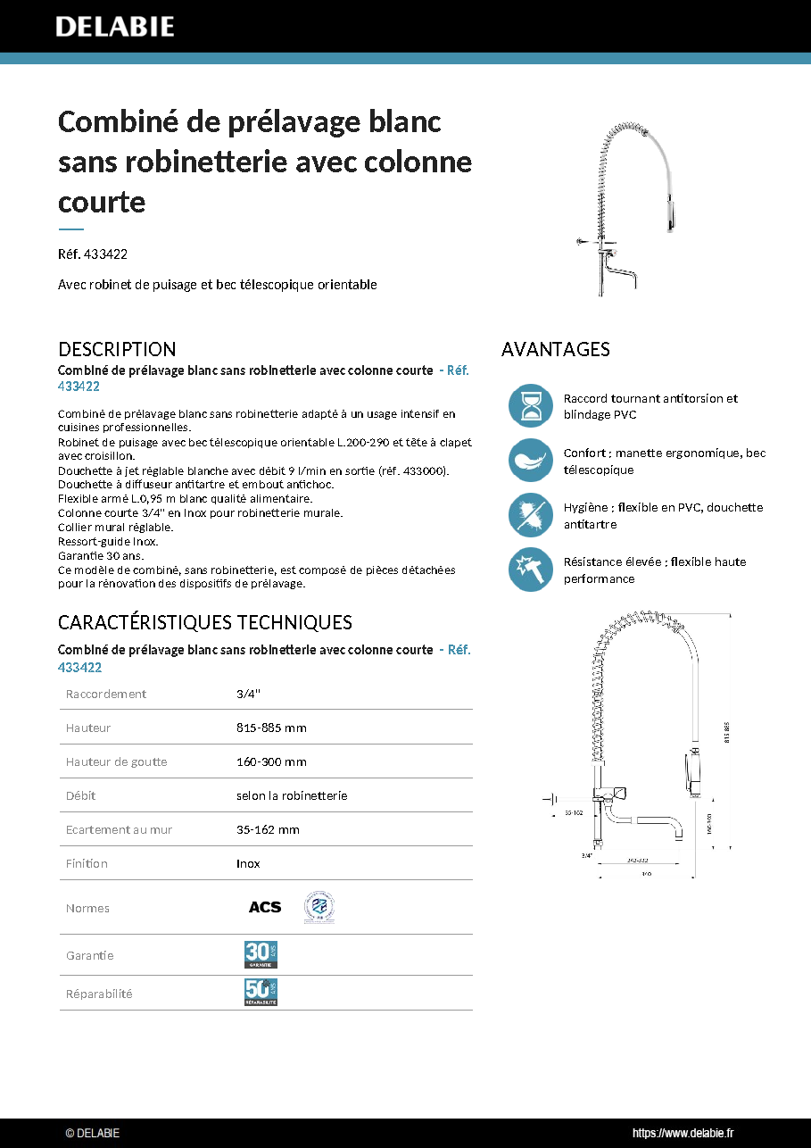 Fiche technique fournisseur