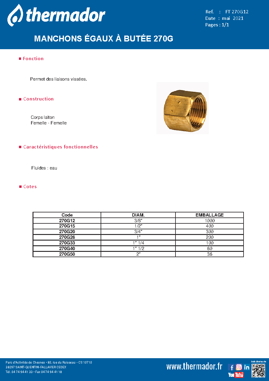 Fiche technique fournisseur