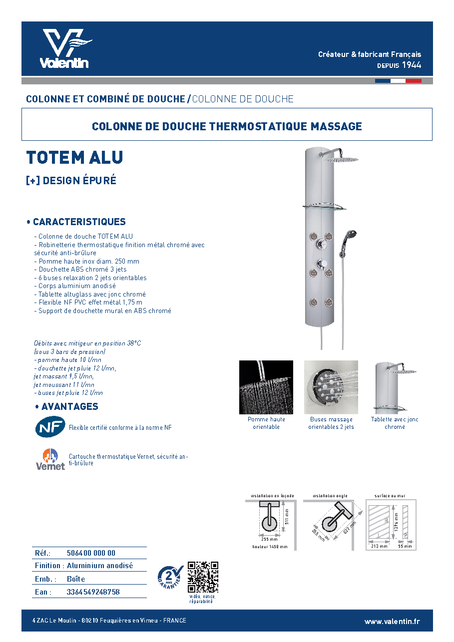 Fiche technique fournisseur