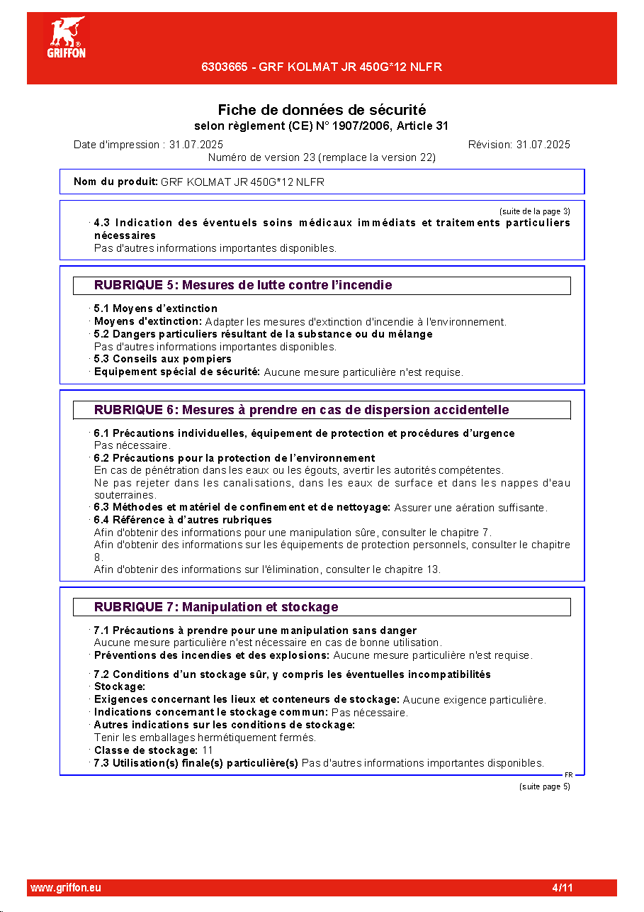 Fiche technique fournisseur