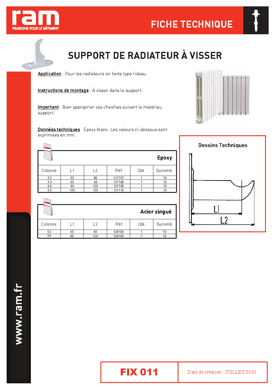 Fiche technique fournisseur