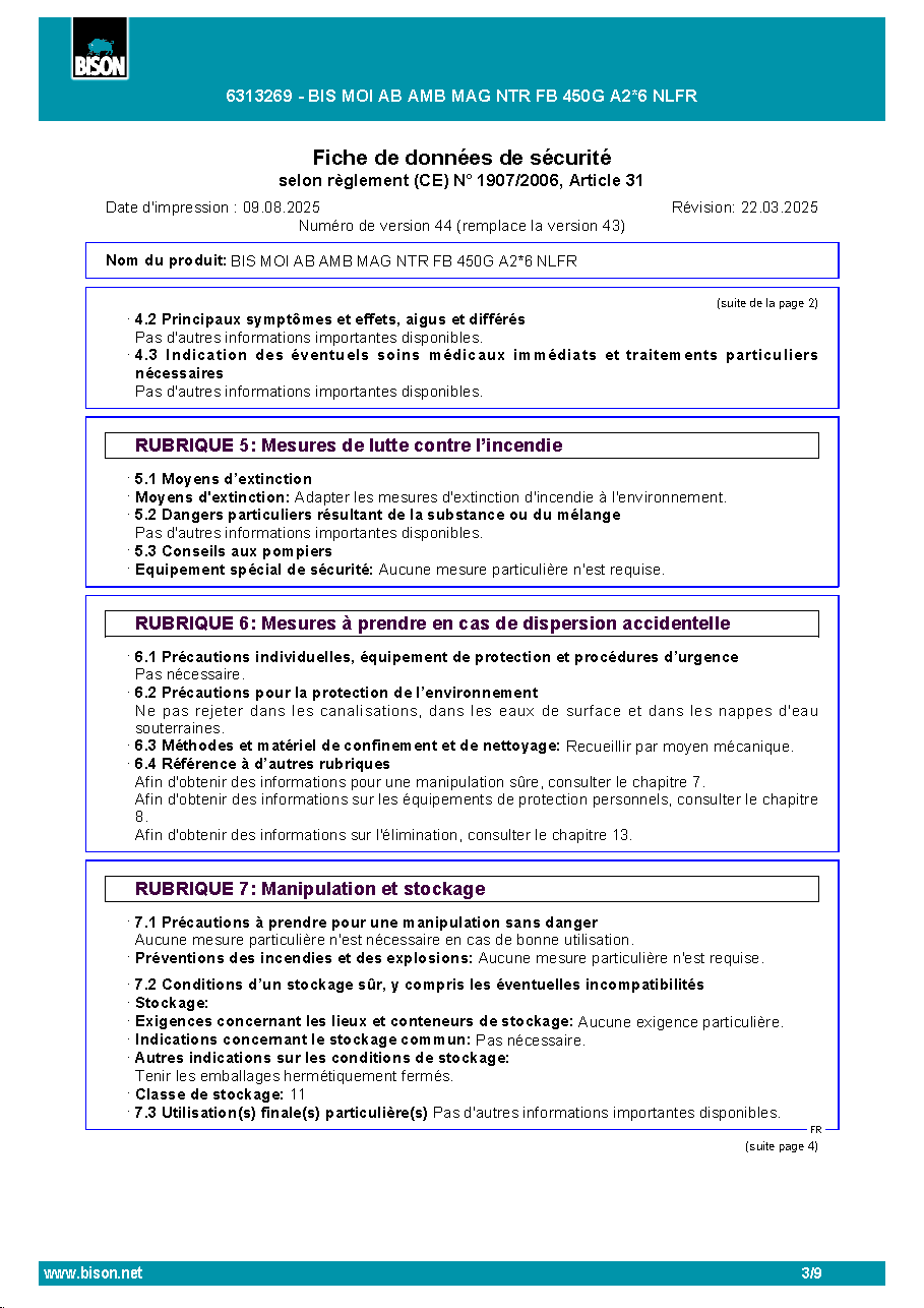 Fiche technique fournisseur