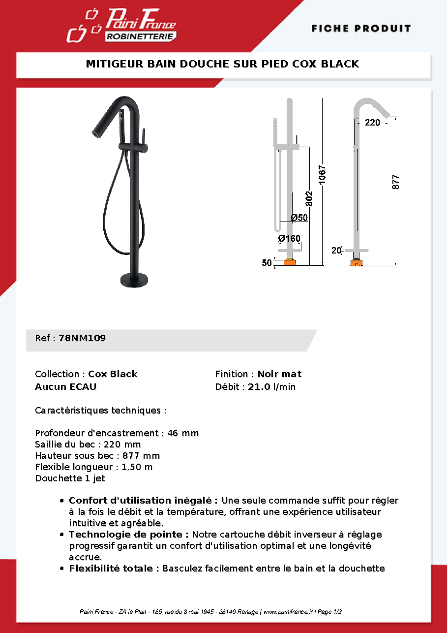 Fiche technique fournisseur