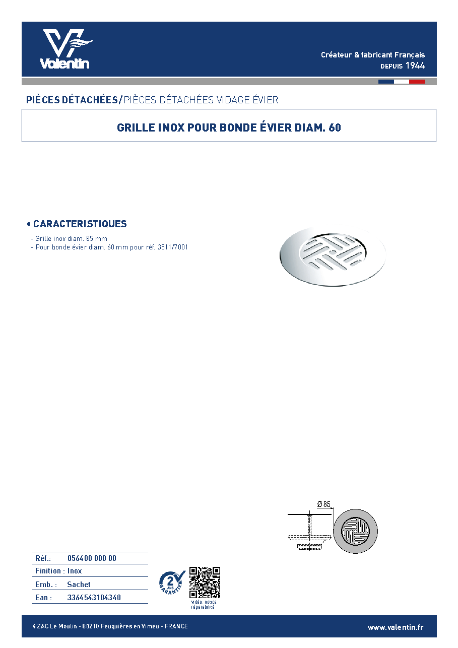 Fiche technique fournisseur