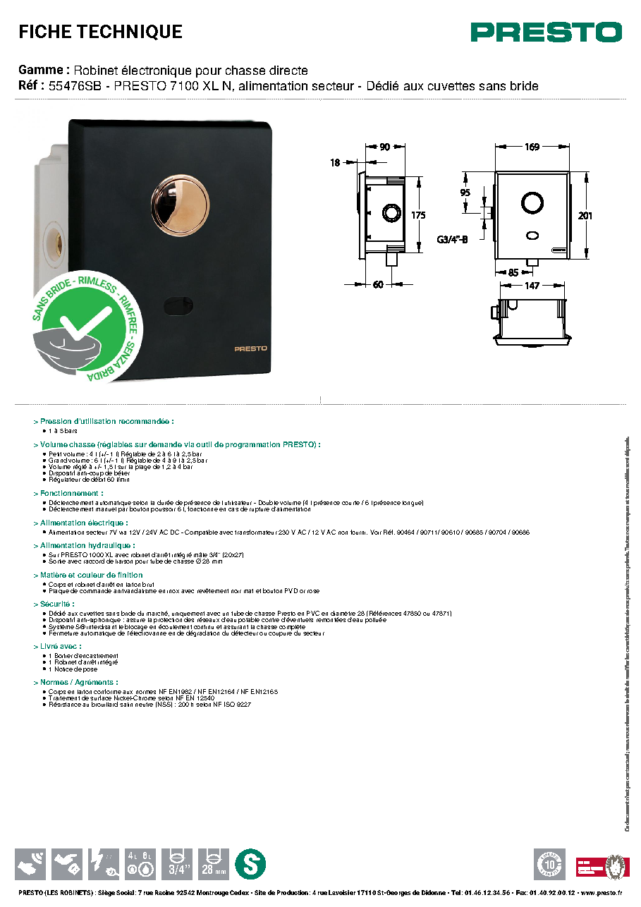 Fiche technique fournisseur