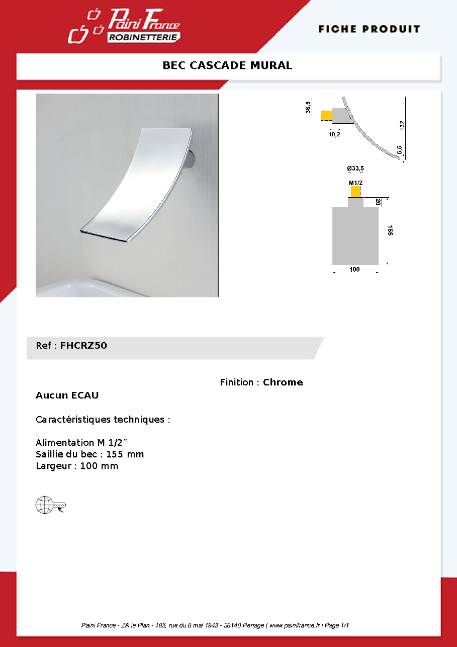 Fiche technique fournisseur