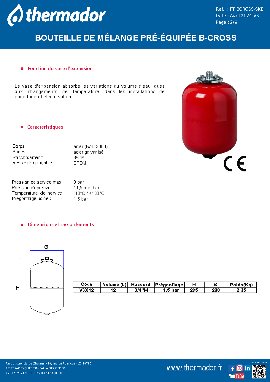 Fiche technique fournisseur