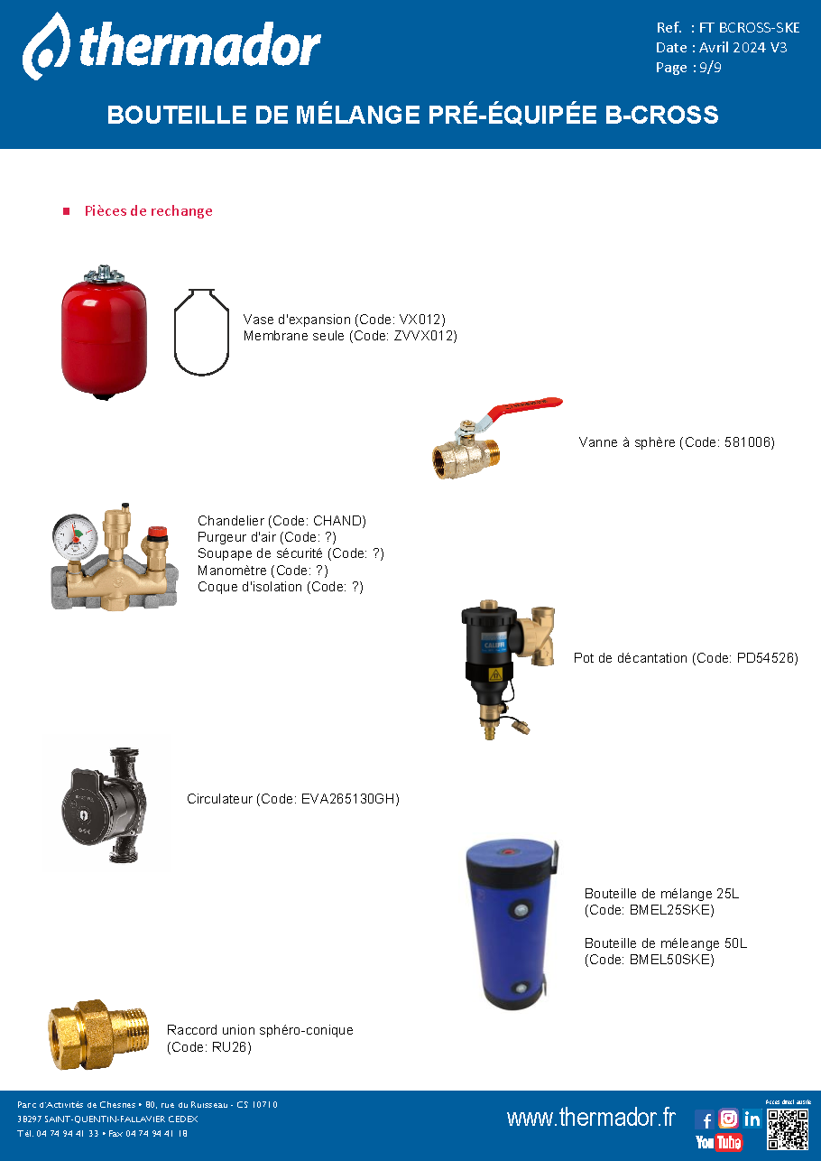 Fiche technique fournisseur