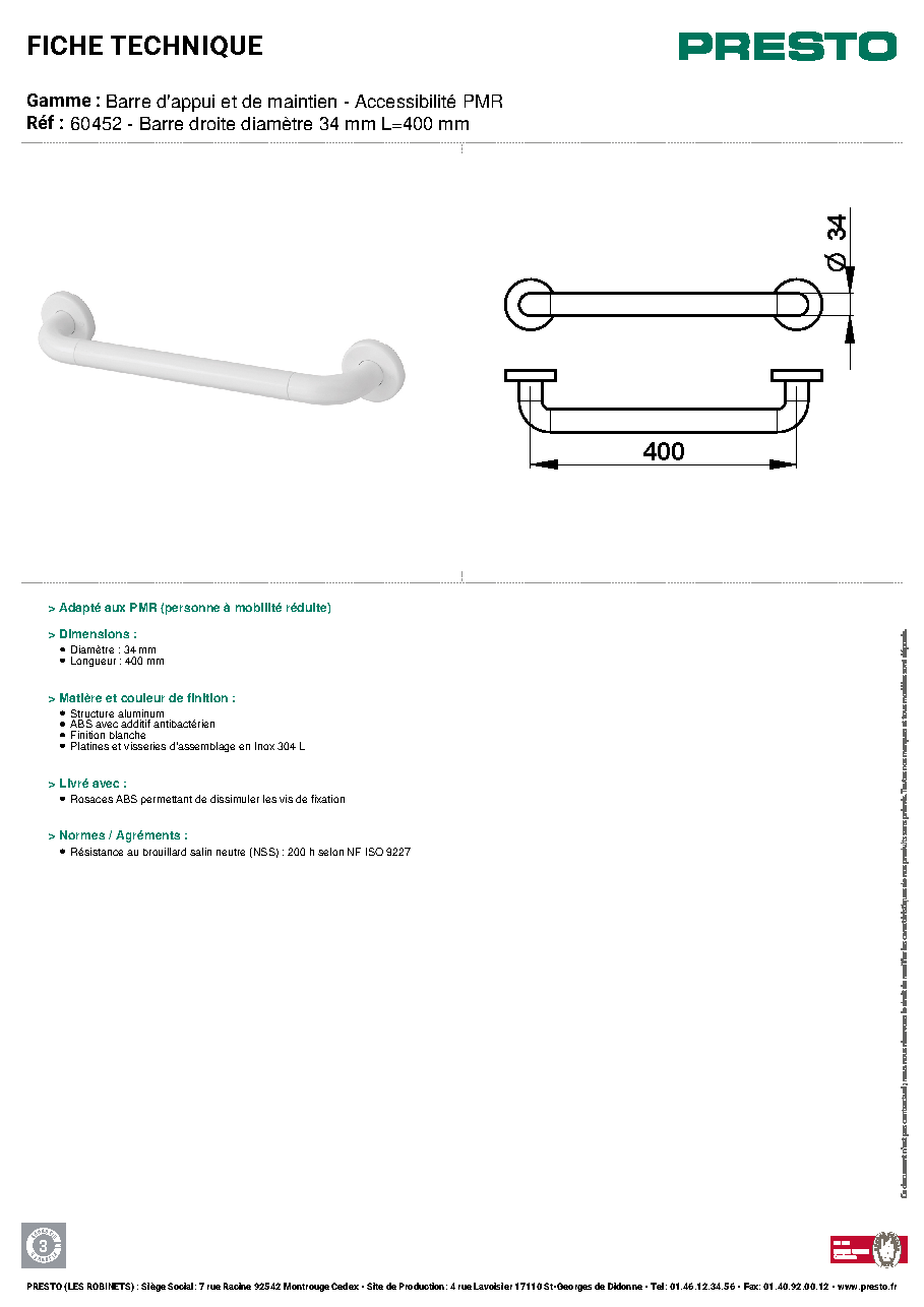 Fiche technique fournisseur