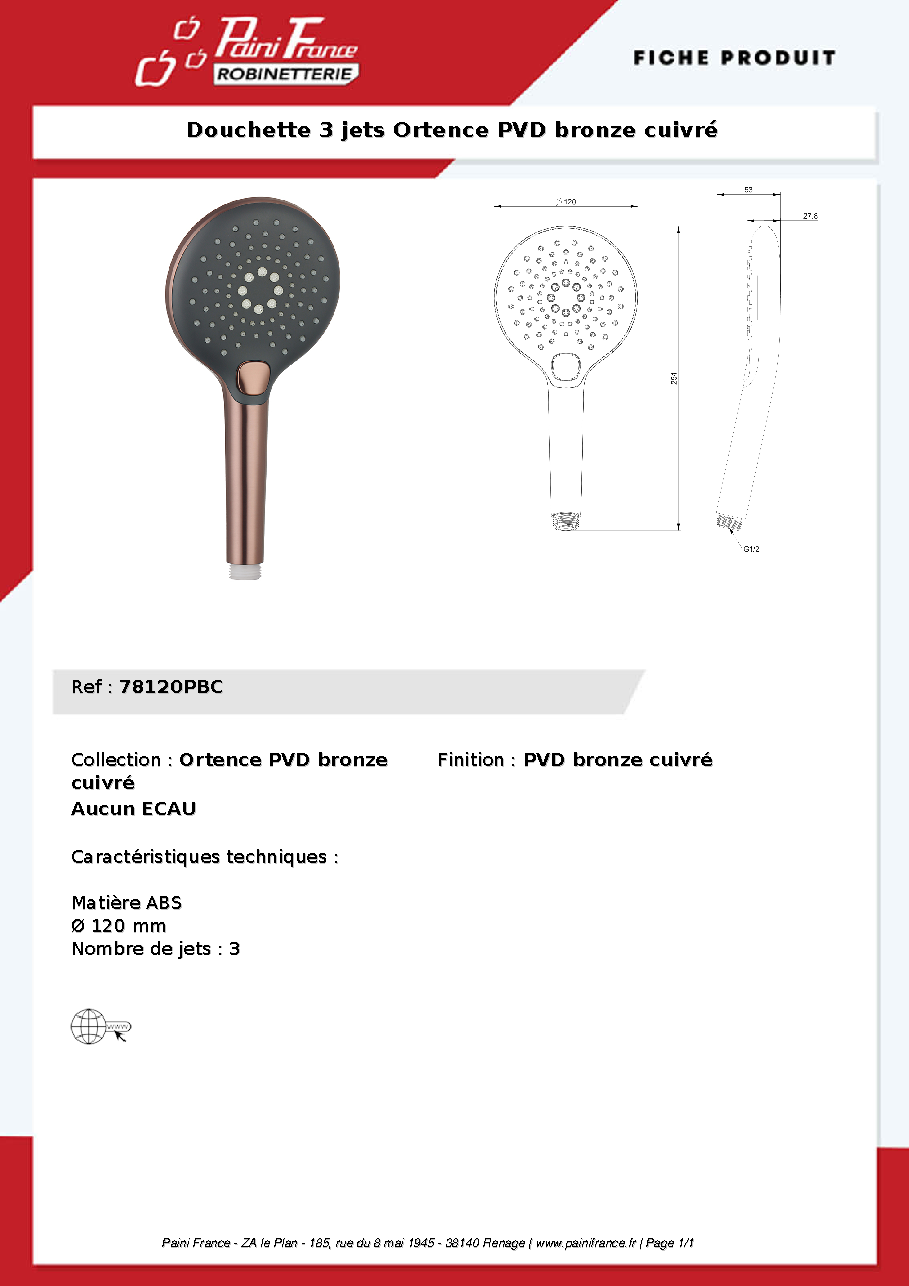 Fiche technique fournisseur