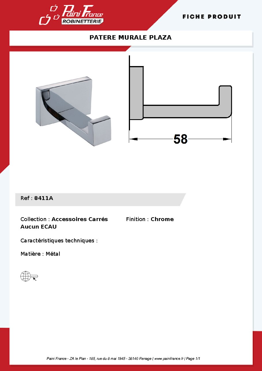 Fiche technique fournisseur